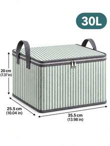 1pc Light Green Large Capacity Clothing Storage Bag, With Dual Alloy Zippers And Sturdy Handles, Suitable For Home Sundries, Clothing And Seasonal Bedding Organization, Bedroom Essentials, Dormitory Essentials, Closet Storage Organizer Bag - View 8