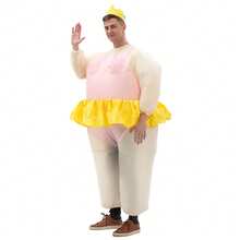 Halloween Christmas Party Pink Ballet Inflatable Costume, Unisex Inflatable Costume, Holiday Personalized Outfit Inflatable Costume, Blower Included, Battery Not Included - Pink - View 9