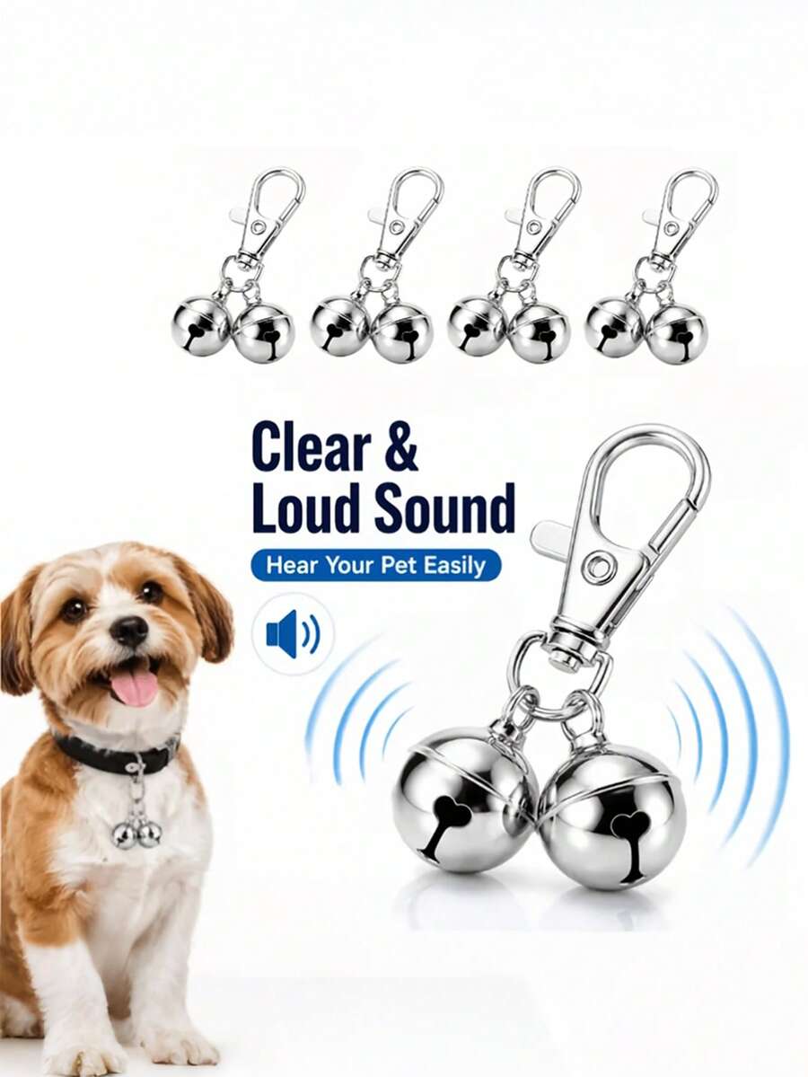 [Pet Dog And Cat Collar Bells]1/4pcs Pet Dog And Cat Collar Bells, Keychain Bells, Pet Supplies, Clavicle Tool Additions, Easy To Use And Durable, Without Battery