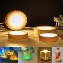 USB Powered Wooden Night Light, Decorative Lamp, Ornament Light, Perfect For Crystal, Glass, Resin, DIY, Handicraft Decoration. Suitable For Gifts - With Softbox - View 2