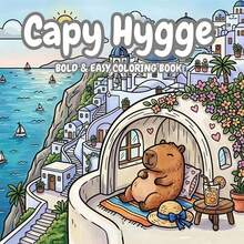 1 Adult Coloring Book Animal Coloring Book Relaxing Comfortable Daily Life Illustrations, Simple Bold Lines, Leisure Activity Book, Ideal Gift Choice For Animal-Loving Adults - Capybara Comfort - View 1