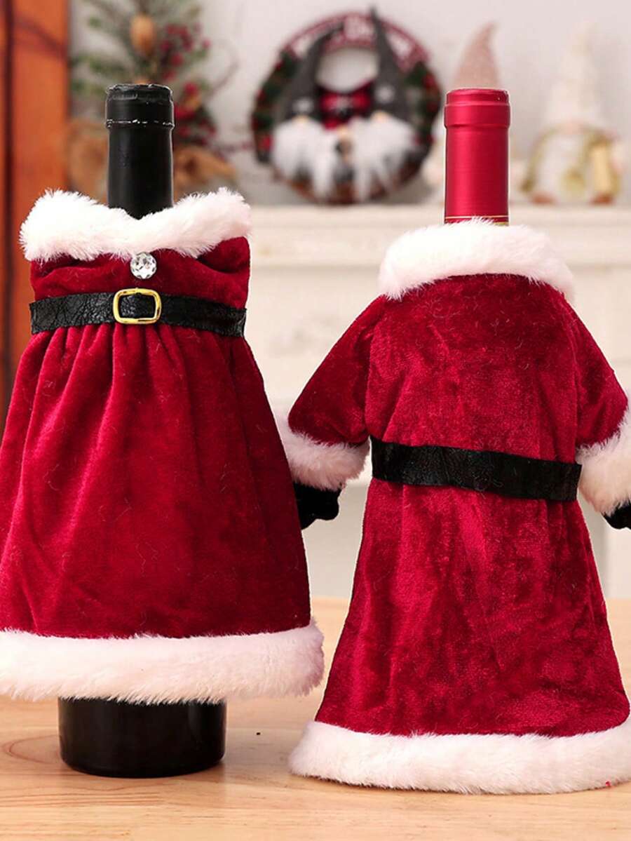 New Christmas Decoration Dress Wine Bottle Cover Creative Christmas Red Wine Bottle Sleeve Home Dining Table Decor - Multi-color - View 1
