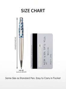 1pc Metal Ballpoint Pen With Black Ink, Silver Barrel And Blue-Green Star Pattern Cap, Smooth Writing, Fashionable Business Gift Pen, Suitable For Students And Office Workers Daily Writing - 3010Q - View 3