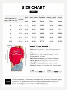 Women's Red Christmas Sweater, Colorful Sequin Merry Letter Embroidered Knit Top, Round Neck Drop Shoulder Loose Fit Pullover, Suitable For Holiday Parties - Red - View 4
