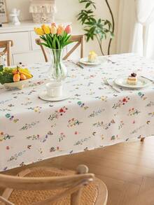 MineLain 1pc Fresh Colorful Ditsy Floral Butterfly Tablecloth, Rectangular Table Runner, Washable, Coffee Table, Bedside Cabinet, Sideboard, Cabinet, Small Table Cover, Desktop Decoration, Daily Home Decor, Suitable For Home Kitchen, Dining Room, Living Room, Bedroom, Party, Dinner, Date, Holiday Decoration, All Seasons, Outdoor Use - Multicolor - View 1