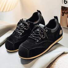 New Men's Colorblock Thick Sole Casual Running Shoes, Breathable, Retro Street Style, Suitable For All Seasons - Black - View 2