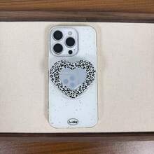 Autumn/Winter Vintage Mirror Heart-Shaped Magnetic Phone Stand, Sexy Leopard Print Heart-Shaped Telescopic Phone Stand, Suitable For Phone Desktop Stand, Holiday Phone Decoration Accessory - Multicolor - View 6