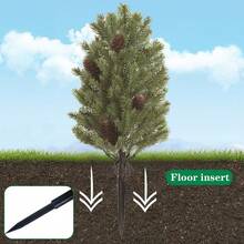 2pcs Christmas Artificial Pine Tree Ground Stakes With Pine Cones, UV Resistant, Pointed Bottom Design For Direct Planting, Low Maintenance Greenery, Suitable For Yard Landscaping, Home Holiday Atmosphere, Winter New Year Front Door Garden Indoor/Outdoor Decoration - Multicolor - View 5
