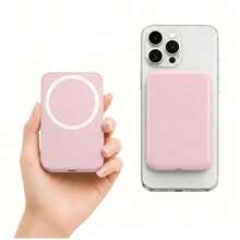 Cargador Portátil Inalámbrico 10000mAh Pack 6 Colores Power Bank Magnético Carga Rápida 15W Inalámbrica 20W por Cable Compatible iOS Android Diseño Portátil con Doble Disipación Térmica - Rosa - Ver 2