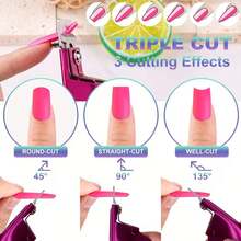 15pcs Magnets And 1pc Adjustable Nail Clipper, Fake Nail Magnets, Stainless Steel Fake Nail Tip Cutter, Suitable For Acrylic/Fake Nails, Sharp Blade Manicure/Pedicure Tools, Nail Care Supplies, Gift For Women/Girls - Multicolor - View 2