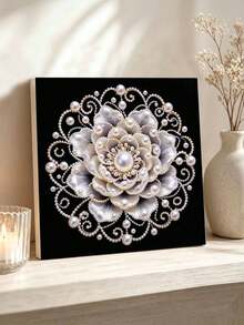 Handmade Pearl Painting Set, Flower Pattern Design Developed By Pearls, Full Set Of Hand Tools, Wall Decoration, Holiday Gifts. - A - View 3