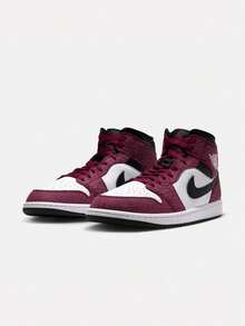 Men's AIR JORDAN 1 MID SE Sports Casual Shoes Mid-Top IQ5493-600 - Red and White - View 3