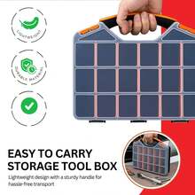 Hardware Storage Box With Dividers - 18 Compartments, With Easy-Access Hinged Lid, Can Store Small Parts - Durable Plastic Screw Storage Box, Can Store Nuts, Bolts, Screws, Nails And Small Hardware - Multicolor - View 9
