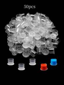 100pcs/30pcs/50pcs Eyelash Extension Tools Tattoo Ink Cups (With Base), Disposable Tattoo Ink Cups, Tattoo Supplies Set - Multicolor - View 5