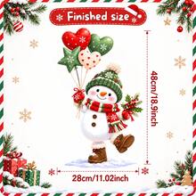 Christmas Snowman Window Stickers, Cute Snowman Balloon Static Cling Window Decals, No Glue Needed Holiday Glass Decoration, Suitable For Windows And Doors - Snowman Balloon - View 8