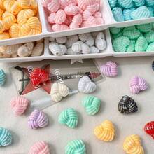 Acrylic Solid Color Ab Color Plated Woven Love Diy Bag Hanging Key Chain Mobile Phone Chain Beads Straight Hole Fried Dough Twists Heart - Multicolor - View 2