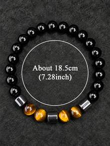 Men's Black Tourmaline Protection Bracelet, Shields Against Negative Energies, Confidence & Courage, Healing Vintage Style Jewelry For Daily Wear - Multicolor - View 4