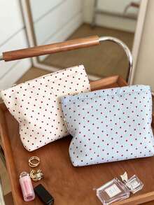 1pc Coquette Style, Rectangular Flat Pouch, Cosmetics & Small Personal Item Storage Bag, Makeup Pouch Toiletry Organizer, Perfect For Daily Use, Travel, Back To School, Birthday Holiday Gift For Women Girlsroom Decorchristmasautumn Home Decor - Multiple Colors and Styles - View 10