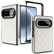 適用於 Galaxy Z Fold 8 Ultra 8 7 6 5 4 3 / DUO / Oppo Find N2 N3 Flip V / Vivo X Flip X Fold 2 / P50 Pocket Mate X3 X5 Pura X Max / MIX Flip 可折疊手機保護殼，強磁吸無線充電、防震防刮防摔、時尚 PU 皮革保護套 - 白色 - 查看 23