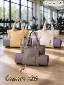 Túi tote đựng thảm yoga bằng vải canvas tùy chỉnh, túi đựng thảm yoga, ba lô tập gym cá nhân hóa, túi studio Pilates, quà tặng tập gym cho nữ - Nhiều màu - Xem 1