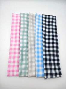 5 buah Bando Wanita/Motif Kotak-kotak Anti Selip Gaya Olahraga Modis/Penting untuk Yoga, Lari, dan Kebugaran/Bando Rambut Lembut, Elastis, dan Menyerap Keringat/Anti Selip dan Bernapas/Aksesoris Rambut Multifungsi - MultiWarna - View 7