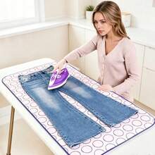 1pc Foldable Ironing Mat Ironing Board Household Bed Clothes Iron Heat Insulation Cloth, Household Travel Protection High Temperature Resistant Heat Insulation Mat, Waterproof Non-Slip Hanging Soft Ironing Board - Multicolor - View 2