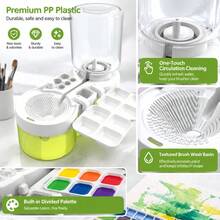 Automatic Paint Brush Cleaner With Color Palette, One-Touch Recirculating Water Wash Brush Cleaning Machine, PP Plastic Portable Painting Tool, Suitable For Watercolor, Acrylic, Gouache - A - View 4