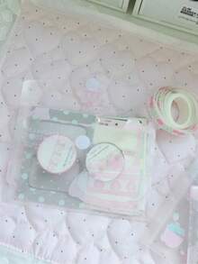 2/1pc Highly Attractive INS Style Card Packaging Material, Transparent Storage Bag, Thickened Gift Bag, Strawberry And Cake Design Elements, Snap Closure Design, Suitable For Daily Use And Study, High Aesthetic And Pattern Stationery Bag - File Folder - View 7