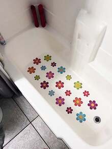 10/5Pcs Different Sizes Flower Bathtub Non-Slip Stickers Decoration - A - View 3