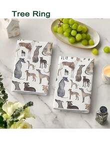 2pcs/4pcs,Kitchen Towels,Greyhound,Whippet And Mixed Breed Dog Print,Cleaning Supplies For Housekeeping,Towels,Microfiber Towel,Super Soft,Highly Absorbent,Cartoon Dog Pattern,Machine Washable,Rectangular Towel,Kitchen,Home Decor - Multicolor - View 2