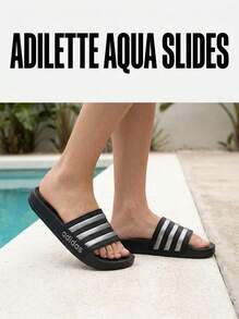 Adidas Adilette Kids' Comfortable Soft Durable Shopping Beach Weekend Black JS2523 - Black - View 1
