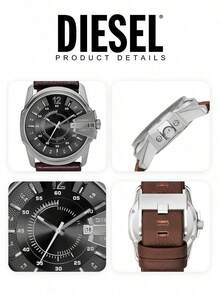 Diesel DZ1206 Men's Practical Gift Watch, Date Display 10BAR Waterproof Durable Daily Watch - Brown - View 5