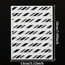 2 buah Stensil Bergaris untuk DIY, Cocok untuk Melukis, Scrapbooking, dan Embossing - Desain Horizontal dan Diagonal Multifungsi, Stensil Kerajinan PET Fleksibel dan Tahan Lama - 2 - View 2