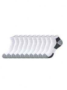 1/6/10/20 Pairs Black White Grey Block Color, All Season Short Mid-Calf Style, Men's Multi-Occasion Sports Casual Short Mid-Calf Socks - Multicolor - View 18