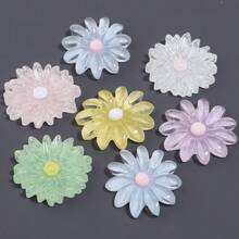 20pcs/Pack Resin Clear Flower Cream Glue Stickers 22mm, Macaron Multicolor, Fresh Style, Can Be Used As Shoe Charms For Hollow Out Clogs, Also For DIY Keychains, Bracelets, Handmade Jewelry Creative Accessories - Flower Patch - View 7