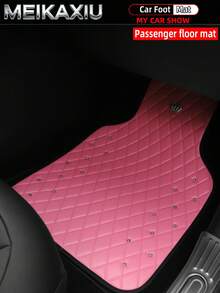 MEIKAXIU 1/2/4PCS Crown Rhinestone Blingbling Diamond PU Leather 3D Car Floor Mats, Easy To Clean, Durable, Universal Fit Car Floor Mats Protective Pads For Women - Soft Leather Rhinestone Crown Edition - View 11