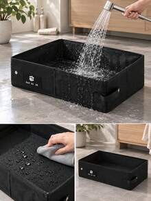 3pcs Foldable Splash-Proof Cat Litter Box (Litter Box Is The Main Item, Scoop Is Included), Litter Mat, Waterproof Portable Cat Potty, Easy-To-Clean And Odor-Free Open Cat Litter Box, Suitable For Travel, Car, And Outdoor Use - Multicolor - View 7