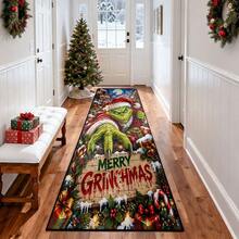 The Grinch 聖誕快樂廚房地墊，聖誕老人防滑墊，冬季聖誕雪人地板墊，聖誕快樂裝飾，適用於走廊、客廳、廚房、辦公室、洗衣房 - 彩色 - 查看 3