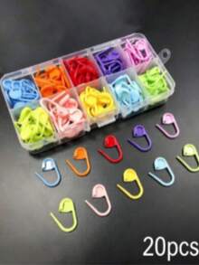 1pc Crochet Stitch Markers With Storage Box, Suitable For Knitting, Crochet And Handmade Sewing Tools (10 Colors Randomly Shipped) - A - View 9