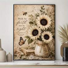 1PC DIY 5D Diamond Painting Kit Sunflower Pattern - Round Full Diamond Art Mosaic Craft, Home Wall Decor, Frameless - No Frame - View 2