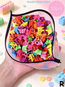 50pcs Girls Kids Colorful Floral Bow Rabbit Ear Butterfly Hair Clips, Rainbow Y2K Small Hair Clips, Daily Use Hair Accessories - Multicolor - View 27