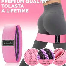 1pc Leg And Hip Resistance Band, Fabric Exercise Loop Band For Yoga, Pilates, Home Workout, Hip Strength Band - A - View 4