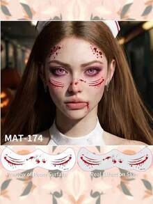 Miếng dán tàn nhang lì cho ngày lễ - Hình xăm tạm thời trên mặt cho Giáng Sinh & Halloween, miếng dán trang điểm chống nước, phù hợp cho tiệc cosplay (Dòng MAT) - Nhiều màu - Xem 24