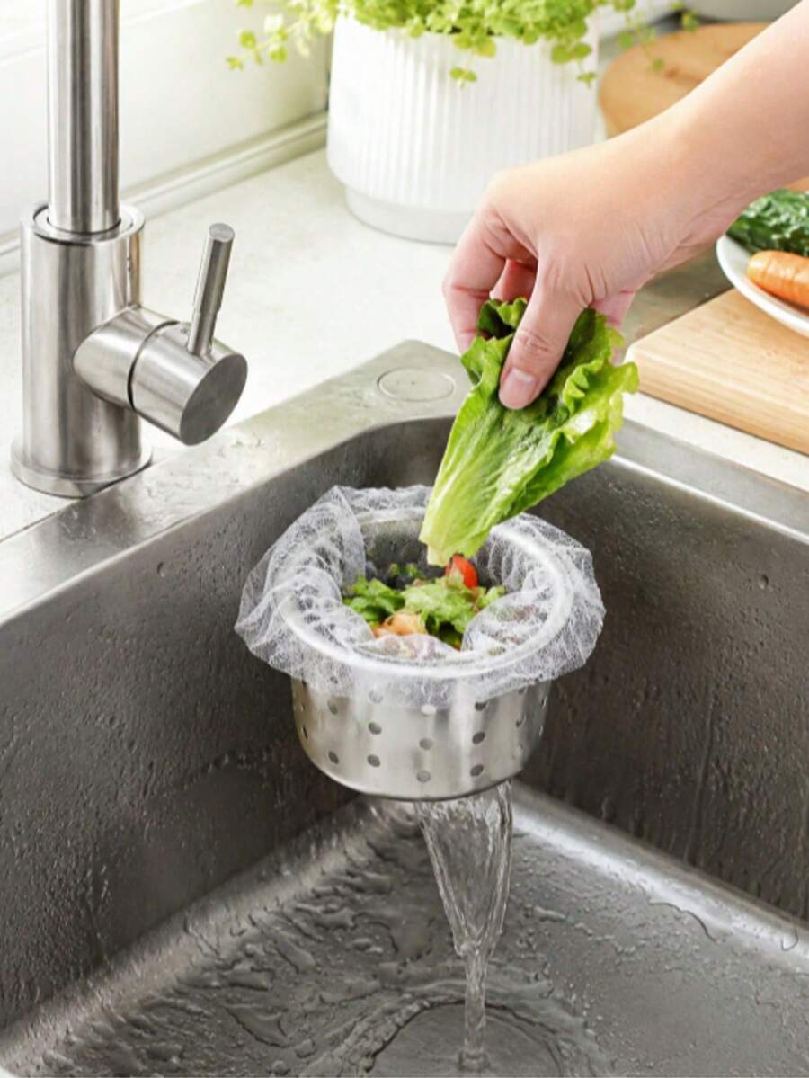 100/200pcs Kitchen Sink Strainer, Detachable Mesh Filter, Suitable For Vegetable Washing And Cleaning, Funnel-Style Drainage Filter, Leak-Proof Design, Kitchen Essential, Kitchen Accessory - Multicolor - View 1