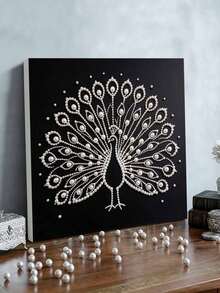 Handmade Pearl Painting Set, Pearl Peacock Pattern Design, Full Set Of Hand Tools, Wall Decoration, Holiday Gifts. - A - View 4