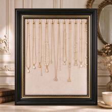All-In-One Frame-Style Jewelry Display Rack, Wall-Mounted Earring, Ring And Necklace Storage Board, Vintage Jewelry Display Stand, Jewelry Organizer - Multicolor - View 4