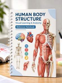 Student Anatomy Practice Manual 1 - Human Body Structure Guide, With Illustrations Of Muscles, Organs And Bones Learning Notebook, Includes Human Organ Anatomy Diagram Series, Size 5.5"X8.3", Thick Cover, Suitable For Learning, Medical Education, Anatomy Research, Compact And Portable, Economical And Durable, High-Quality Paper, Learning Guide, Human Organ Diagrams, Essential For Medical Students And Healthcare Professionals - Colorful - View 2