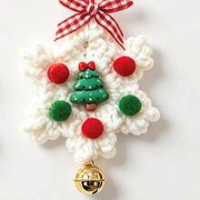 1pc Christmas Tree Festival Decoration Knitted Snowflake Pendant Showcase Christmas Tree Pendant Handmade Accessories Metal Bell Pendant Bag Pendant Keychain Pendant Source Manufacturer - Star - View 8