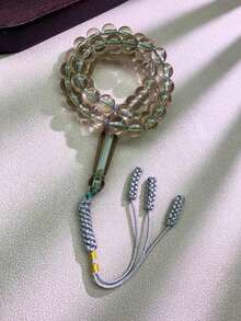1pc Transparent Round Bead Prayer Beads, Ramadan Tasbih, Handmade Customized White Woven Tassel, Suitable For Religious Worship, Ramadan Gifts, Holiday Presents - Multiple Colors - View 13