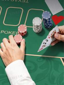 Rectangular Texas Hold'em Poker Table Mat (Multiple Sizes Available), Thickened Tablecloth, Non-Slip And Water-Absorbent. High-End Luxury Portable Poker Table Mat, Waterproof, Noise-Reducing, Non-Slip Fabric, Suitable For Teens And Adults 14 Years And Older, Perfect For Parties, Entertainment, Games And Gifts, A Holiday Essential - Green - View 3